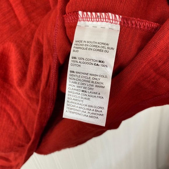 Chico's Red Knit top 100% Cotton‎ size Small - Picture 3 of 4